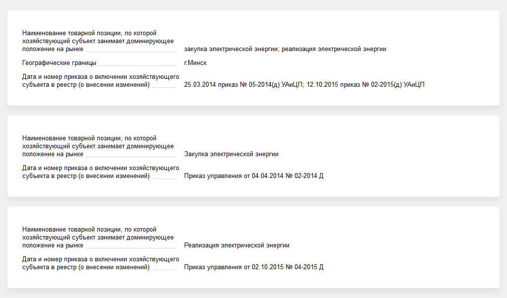 Реестр естественных монополий и субъектов